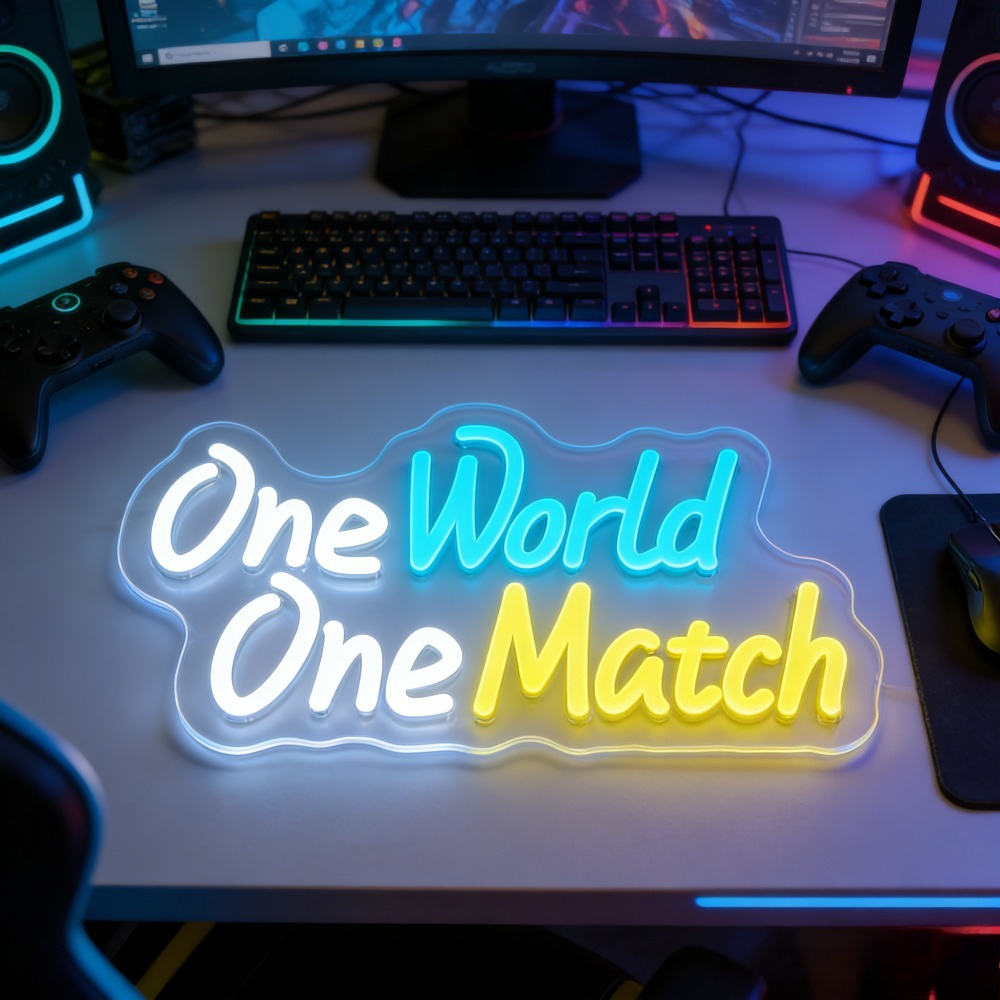 Esports Gaming Room - One World One Match LED Neon
