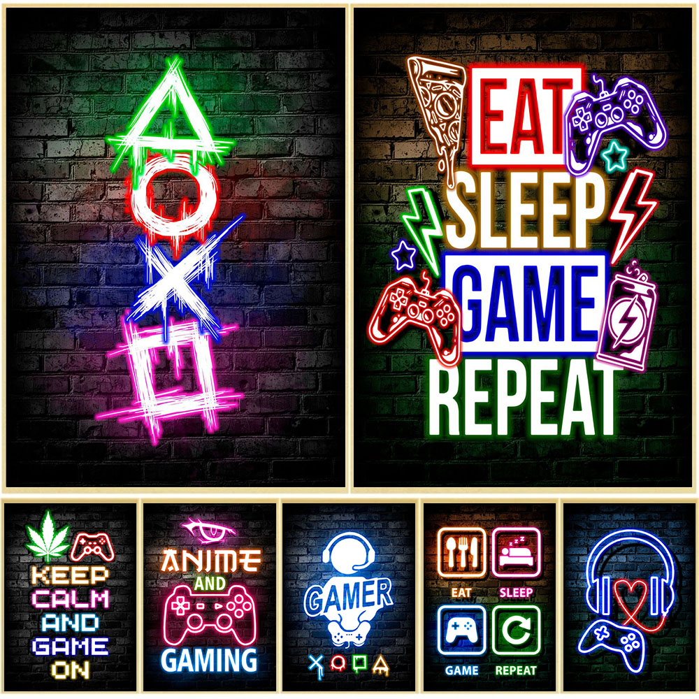 Esports Gaming Room - Gaming Neon Eat Sleep Game Repeat