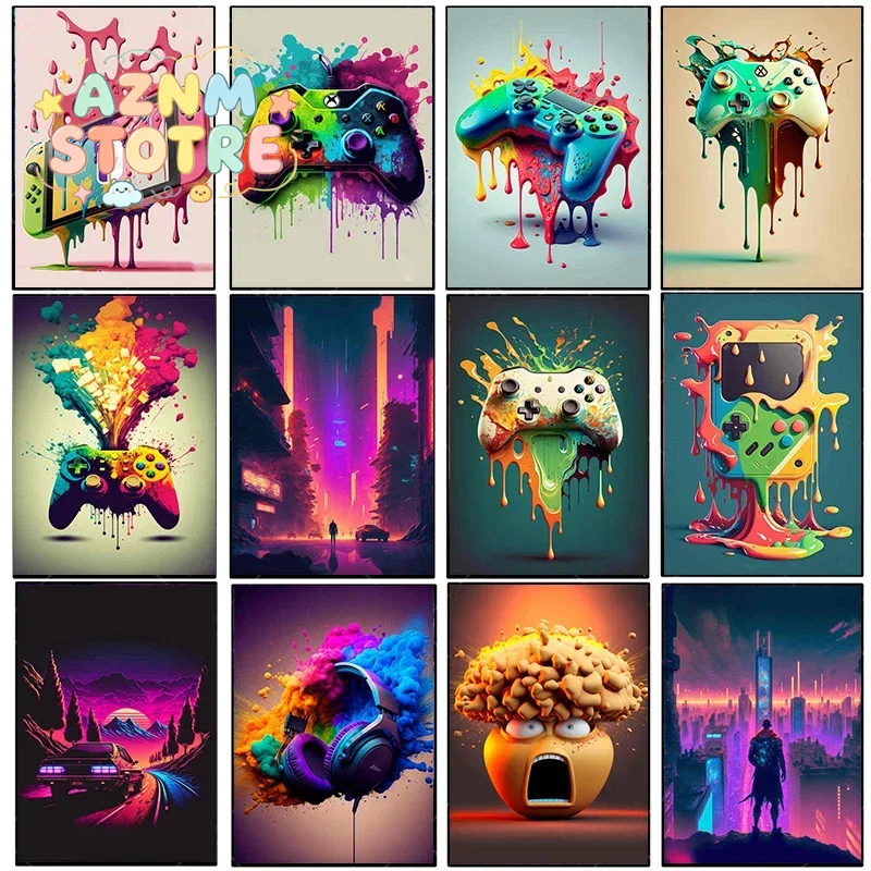 Vintage Canvas Painting Colorf - مراجعة Esports Gaming Room وسعره