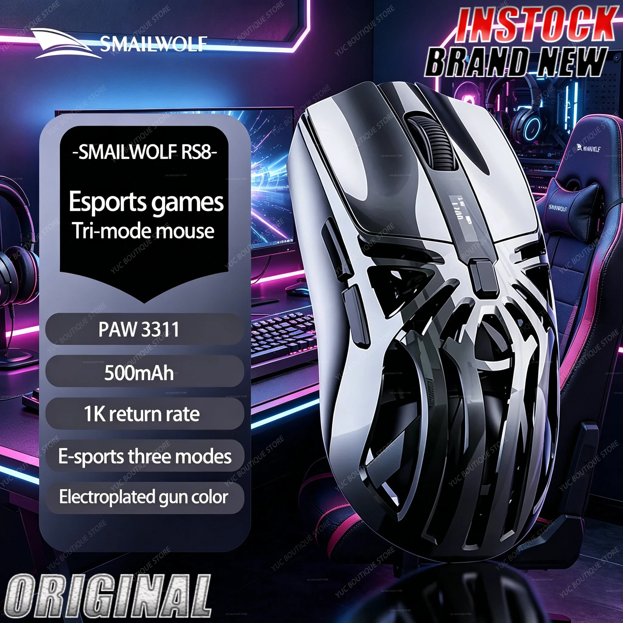 Brand Name　SmailWolf RS8 Bluet - مراجعة Esports Gaming Names وسعره