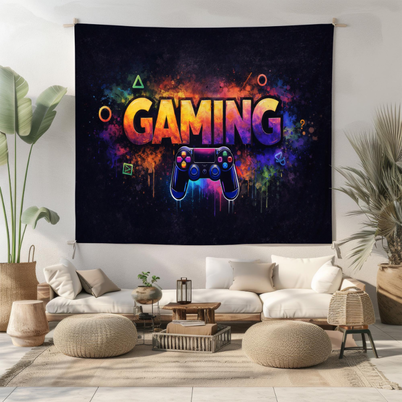 VIKAMA Gaming Tapestry Neon Ga - مراجعة Esports Gaming Room وسعره