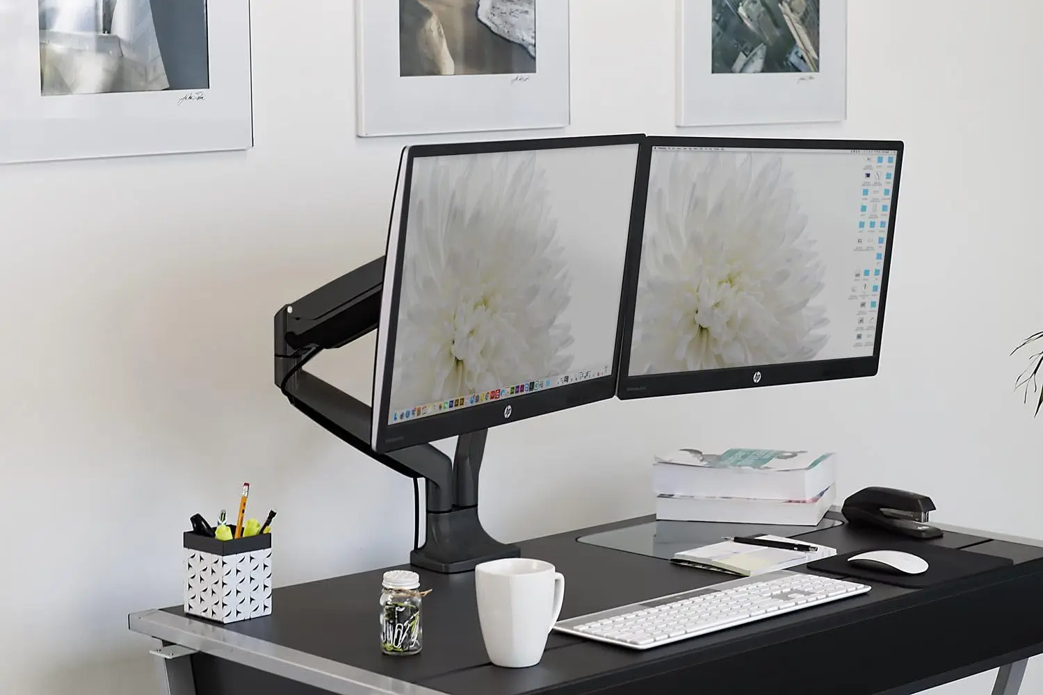 Dual Monitor Arm Mount | Desk  - مراجعة Dual Monitor Stand وسعره