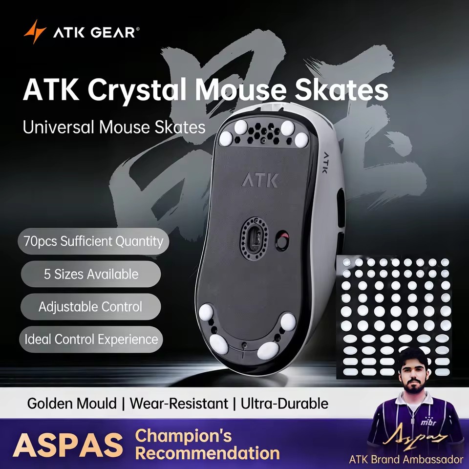ATK Crystal Jade Mouse Skates  - مراجعة Esports Gaming Pcs وسعره