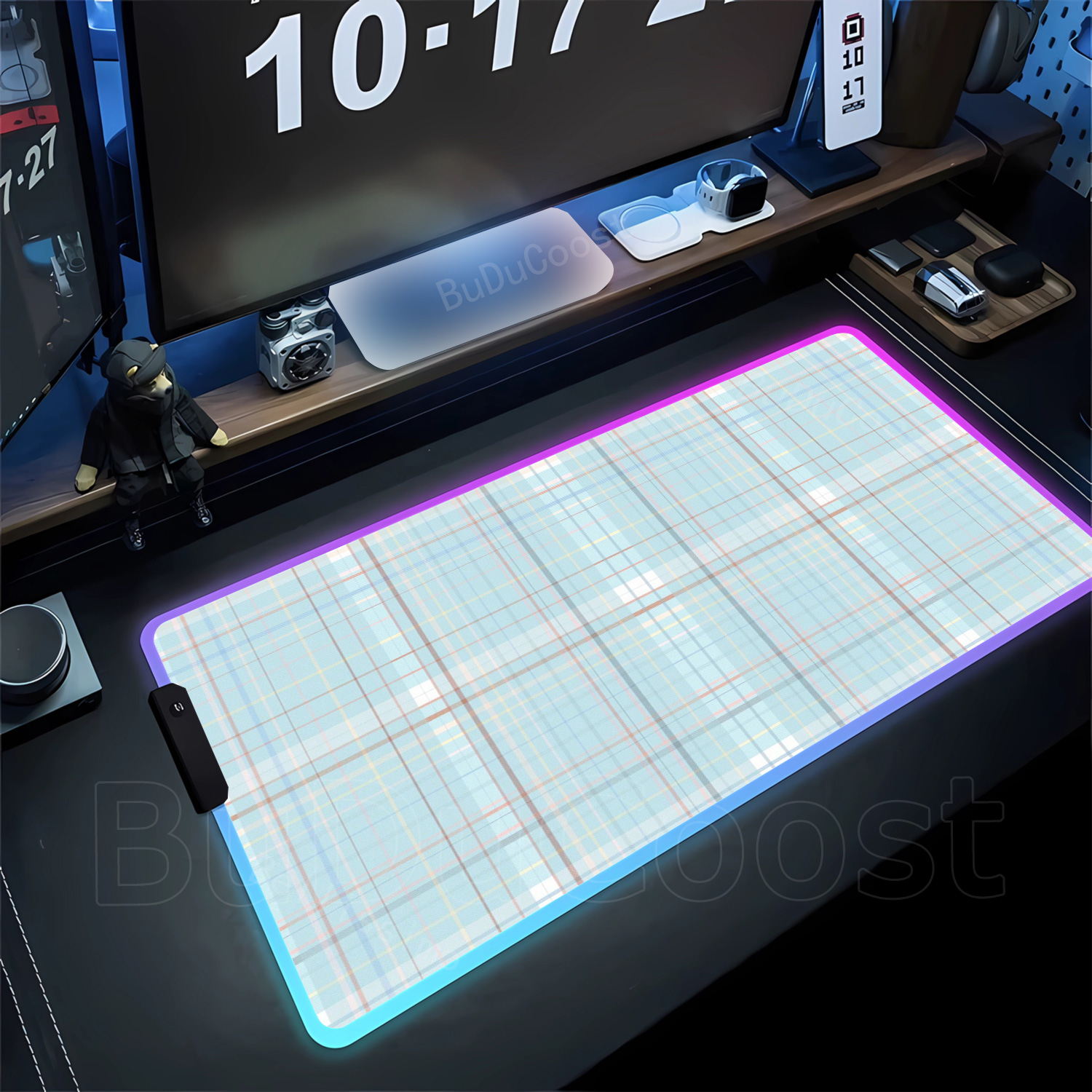 RGB HD Plaid Pattern Mousepad  - مراجعة Esports Gaming Cabinet وسعره