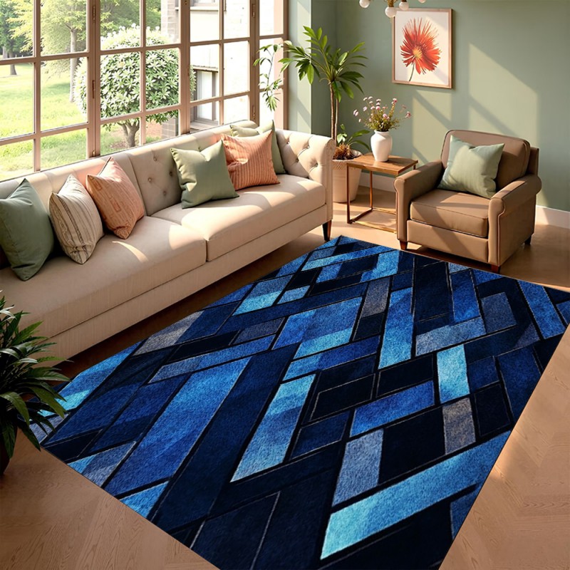 Nordic Blue Geometric Patchwor - مراجعة Esports Gaming Room وسعره