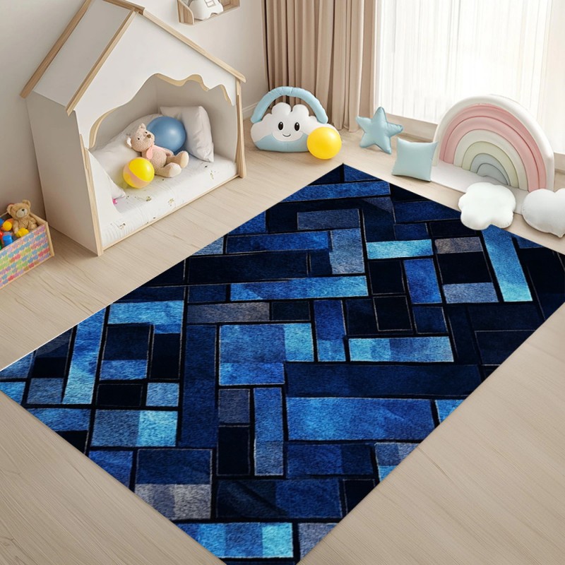 Nordic Blue Geometric Patchwor - مراجعة Esports Gaming Room وسعره